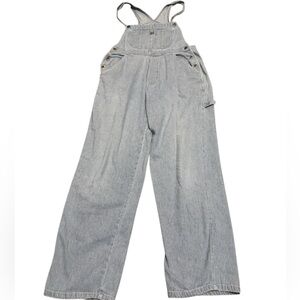Vintage Hickory Stripe Denim Bib Carpenter Relaxed Fit Overalls Women’s Size M